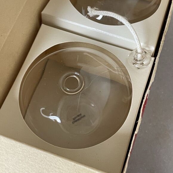 Crate & Barrel Handblown Clear Art Glass Oil Lamps -MCM Style - Old New Stock - Picture 10 of 11